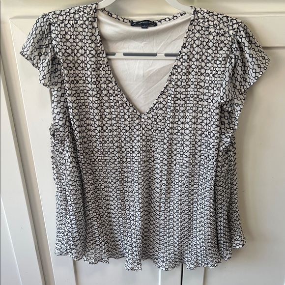 Adrianna Papell Black and White Patterned Blouse Size Large - Picture 1 of 5